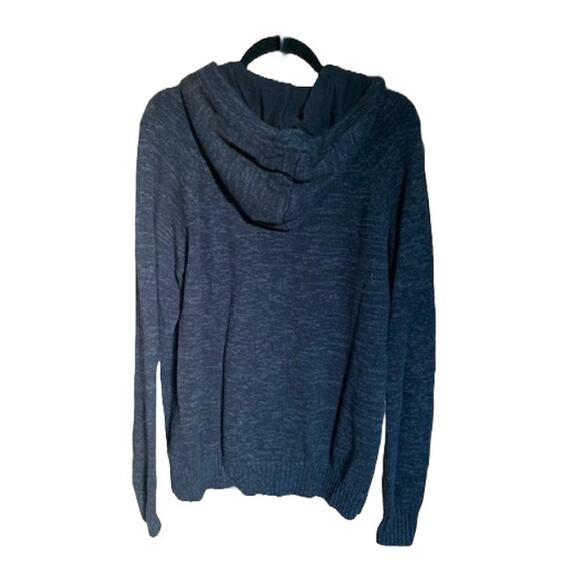 H&M L.O.G.G.-Henley Hooded-Sweater-Cozy-Knit Pullover-100% Cotton-Blue-Men's-L - Picture 2 of 5